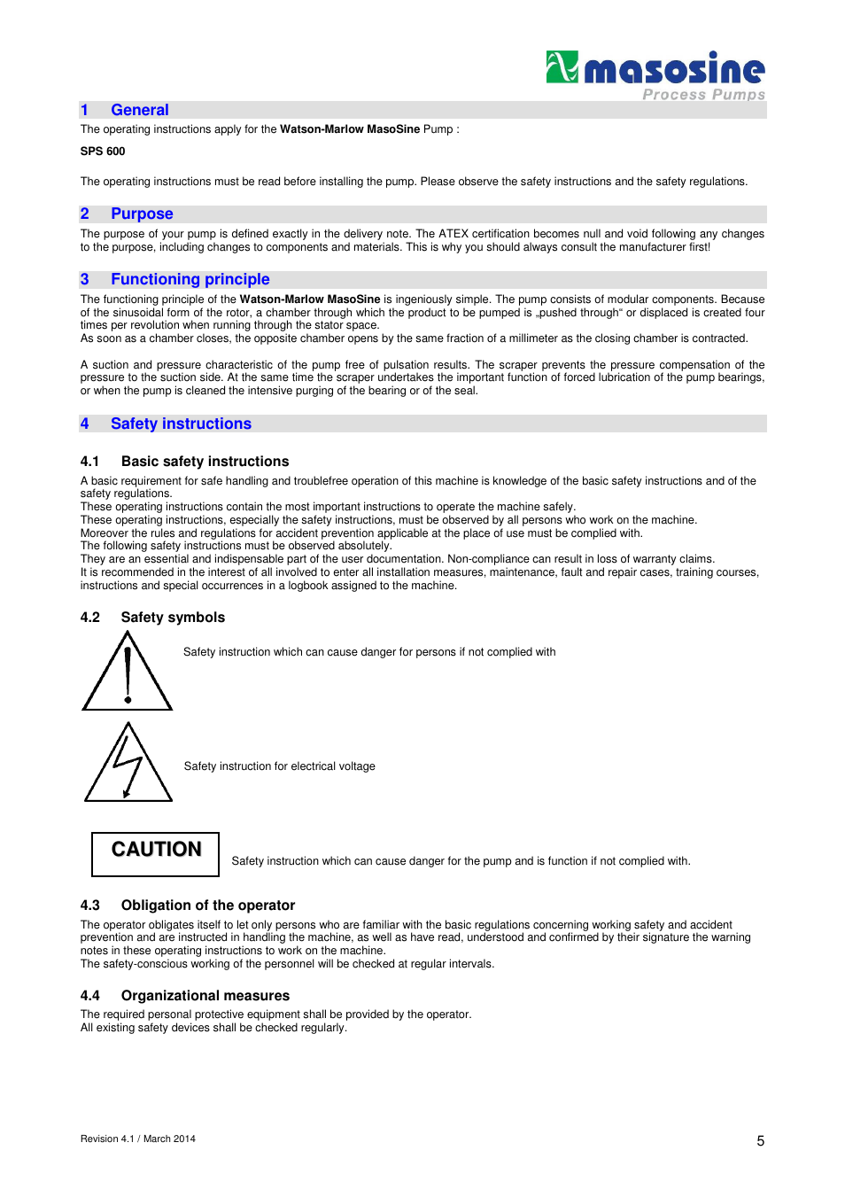 Watson-Marlow SPS 600 User Manual | Page 5 / 31
