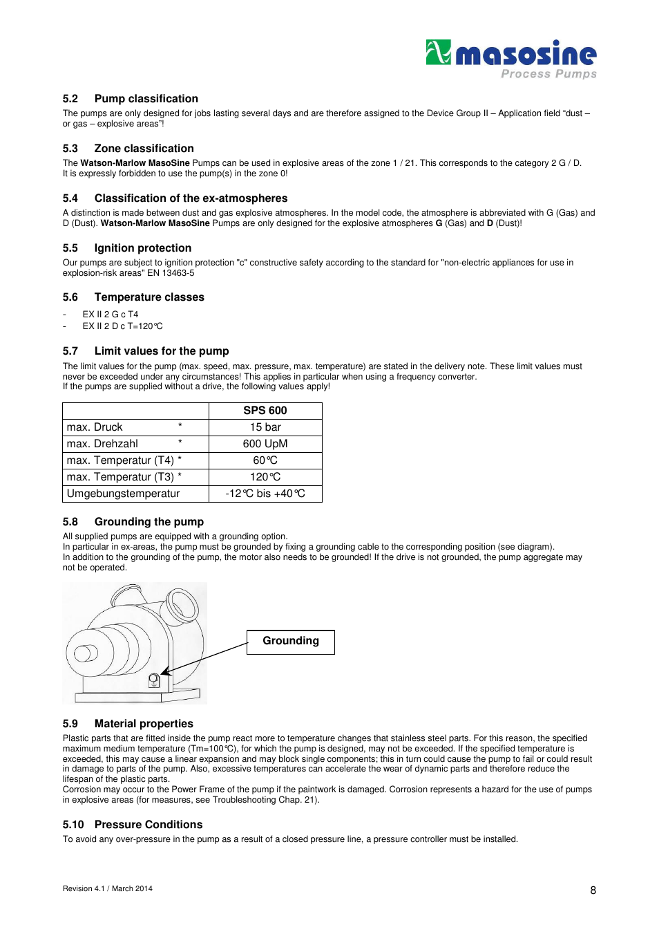 Watson-Marlow SPS 600 User Manual | Page 8 / 31