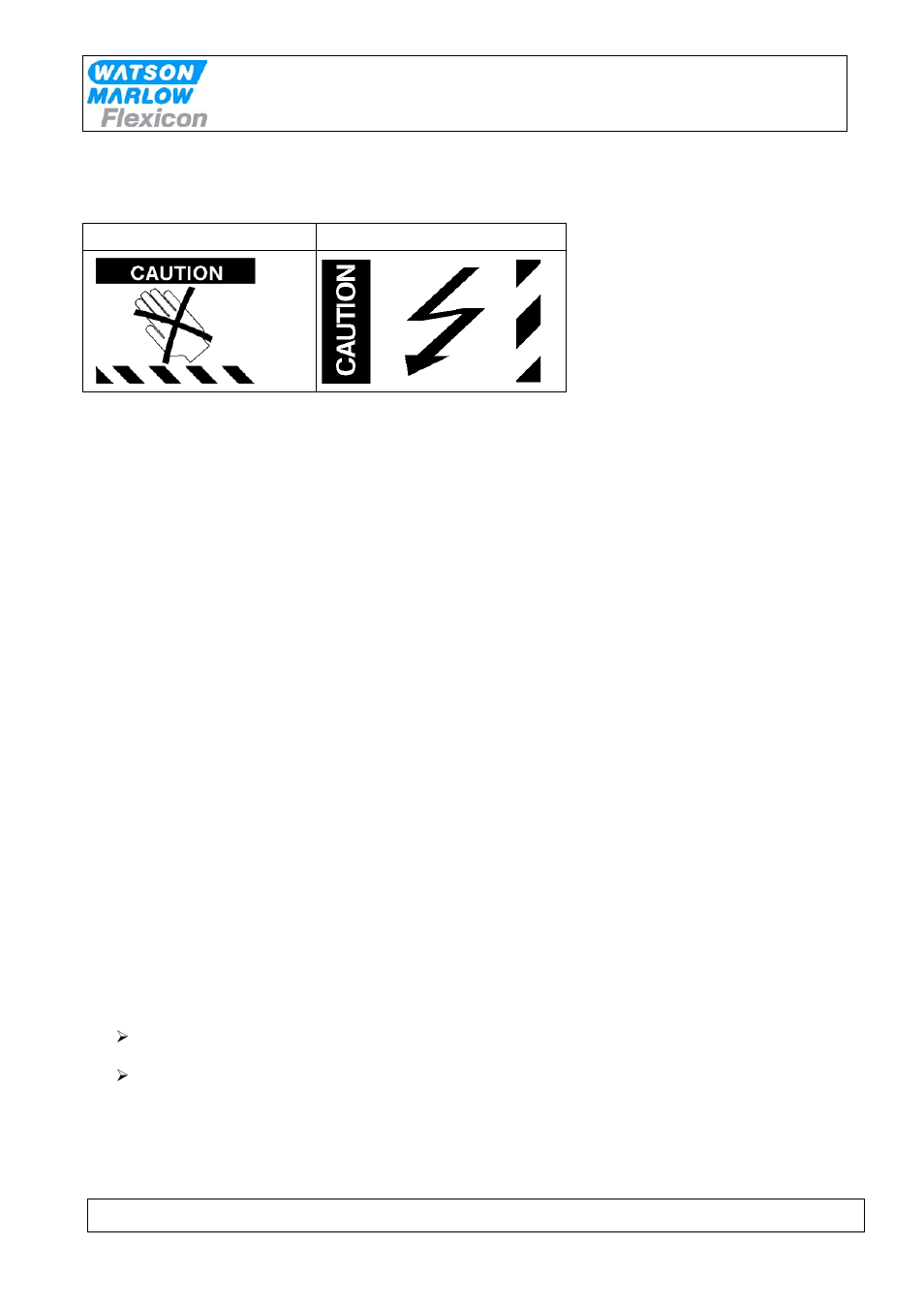 3 symbols on the machine, 4 caution and employee safety, 5 essential training before daily use | Symbols on the machine, Caution and employee safety, Essential training before daily use, Instruction handbook | Watson-Marlow PD12 IHS User Manual | Page 4 / 19
