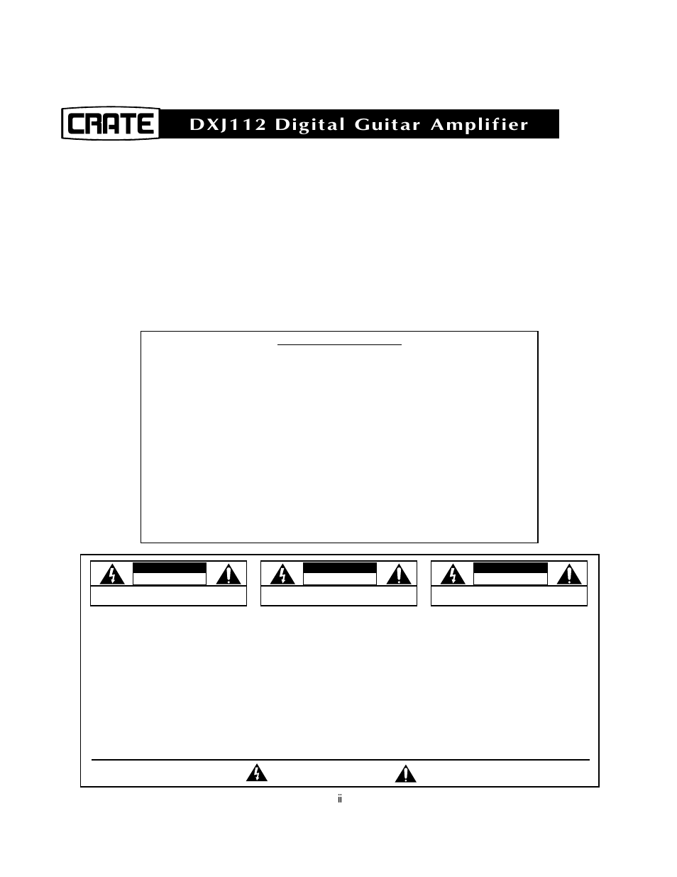 Dxj112 digital guitar amplifier, Important safeguards and precautions | Crate Amplifiers DXJ112 User Manual | Page 3 / 35