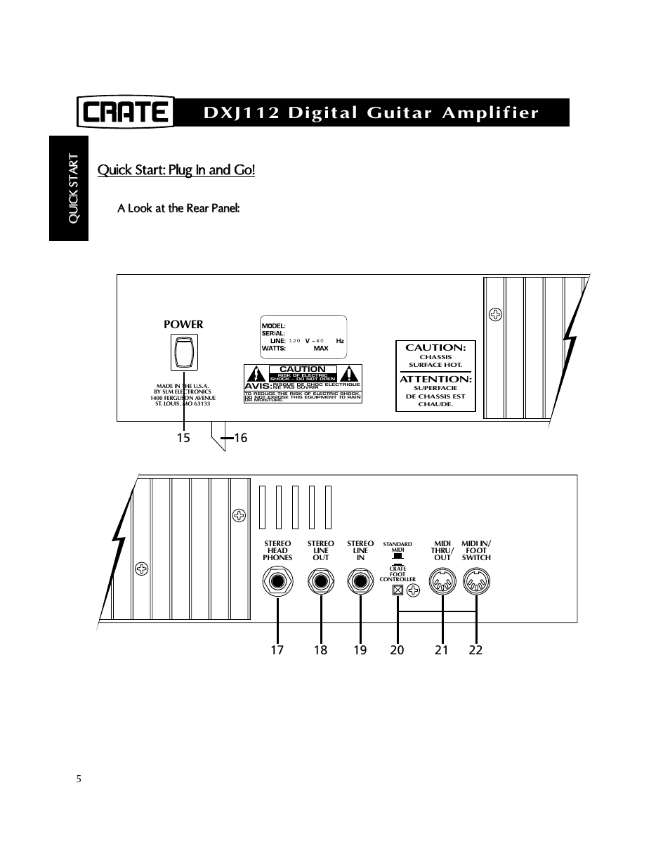Dxj112 digital guitar amplifier | Crate Amplifiers DXJ112 User Manual | Page 9 / 35