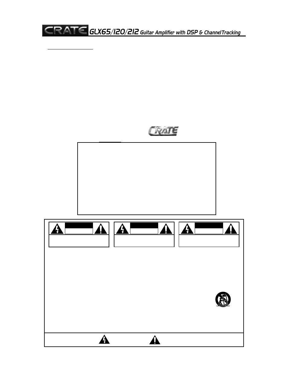 Crate Amplifiers GLX212 User Manual | Page 2 / 8