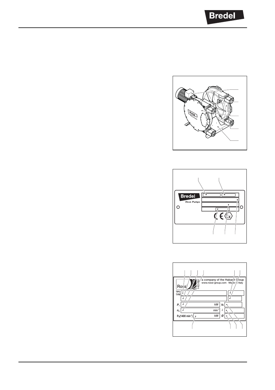 4 description, 1 identification of the product, 2 identification of the pump | 3 identification of the gearbox | Watson-Marlow Bredel 265 User Manual | Page 14 / 92