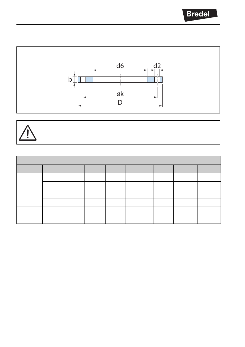 4 flange sizes of the pipework, Bd2 d d6 øk | Watson-Marlow Bredel 265 User Manual | Page 26 / 92