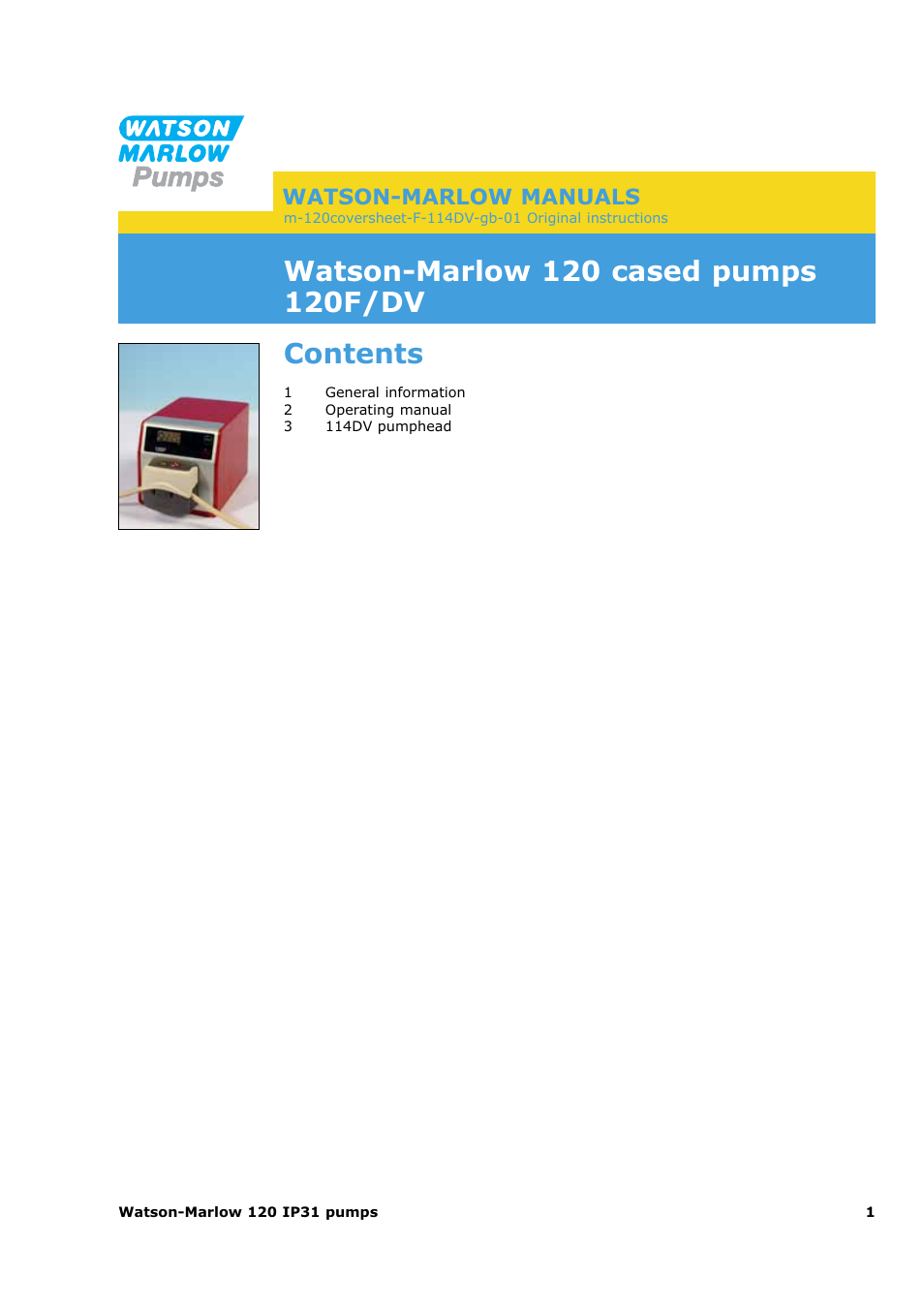 Watson-Marlow 120F/DV User Manual | 26 pages