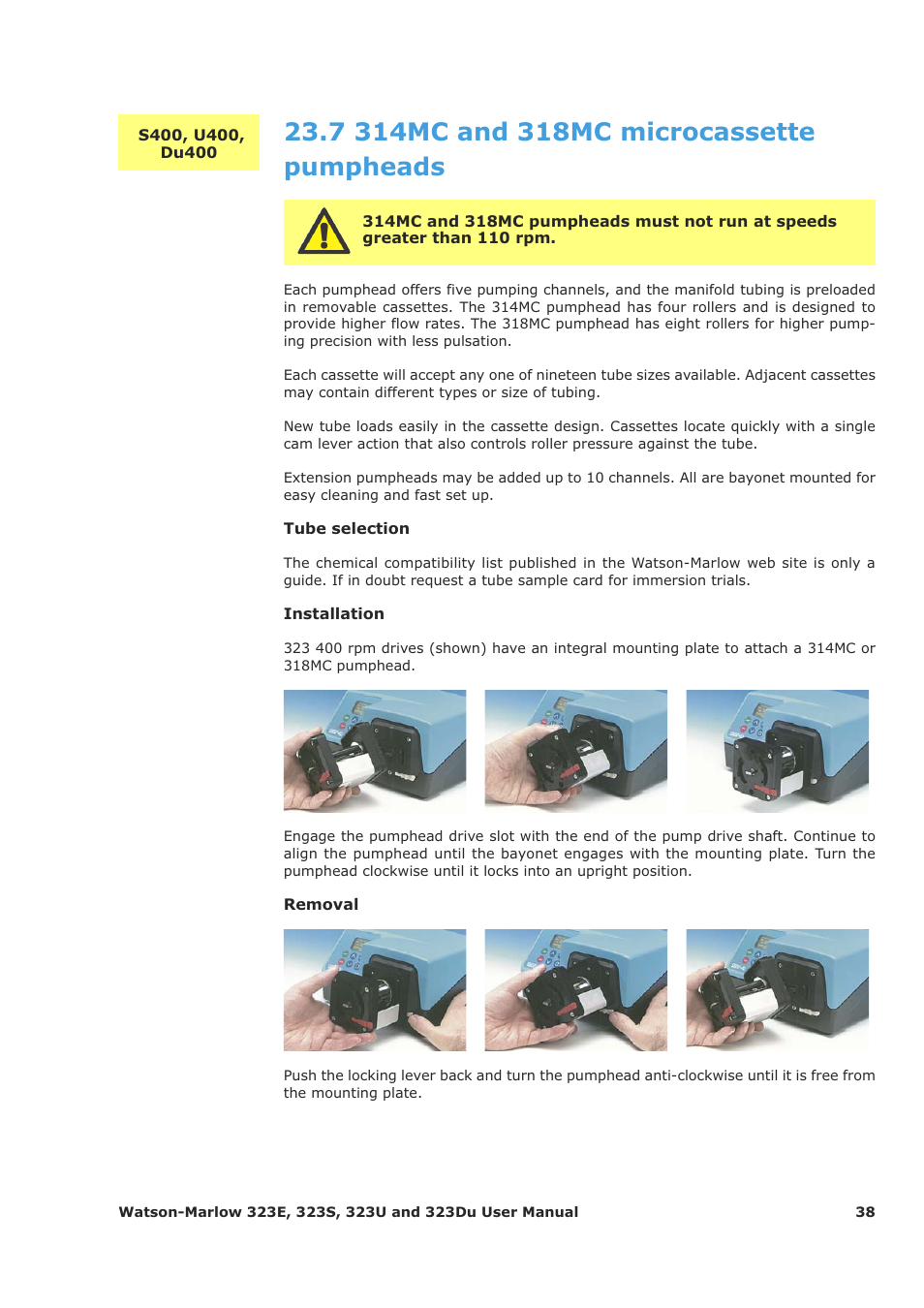 Watson-Marlow 323Du User Manual | Page 38 / 48