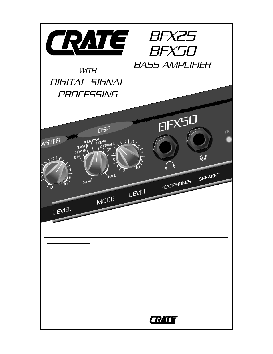 Crate Amplifiers BFX50 User Manual | 4 pages