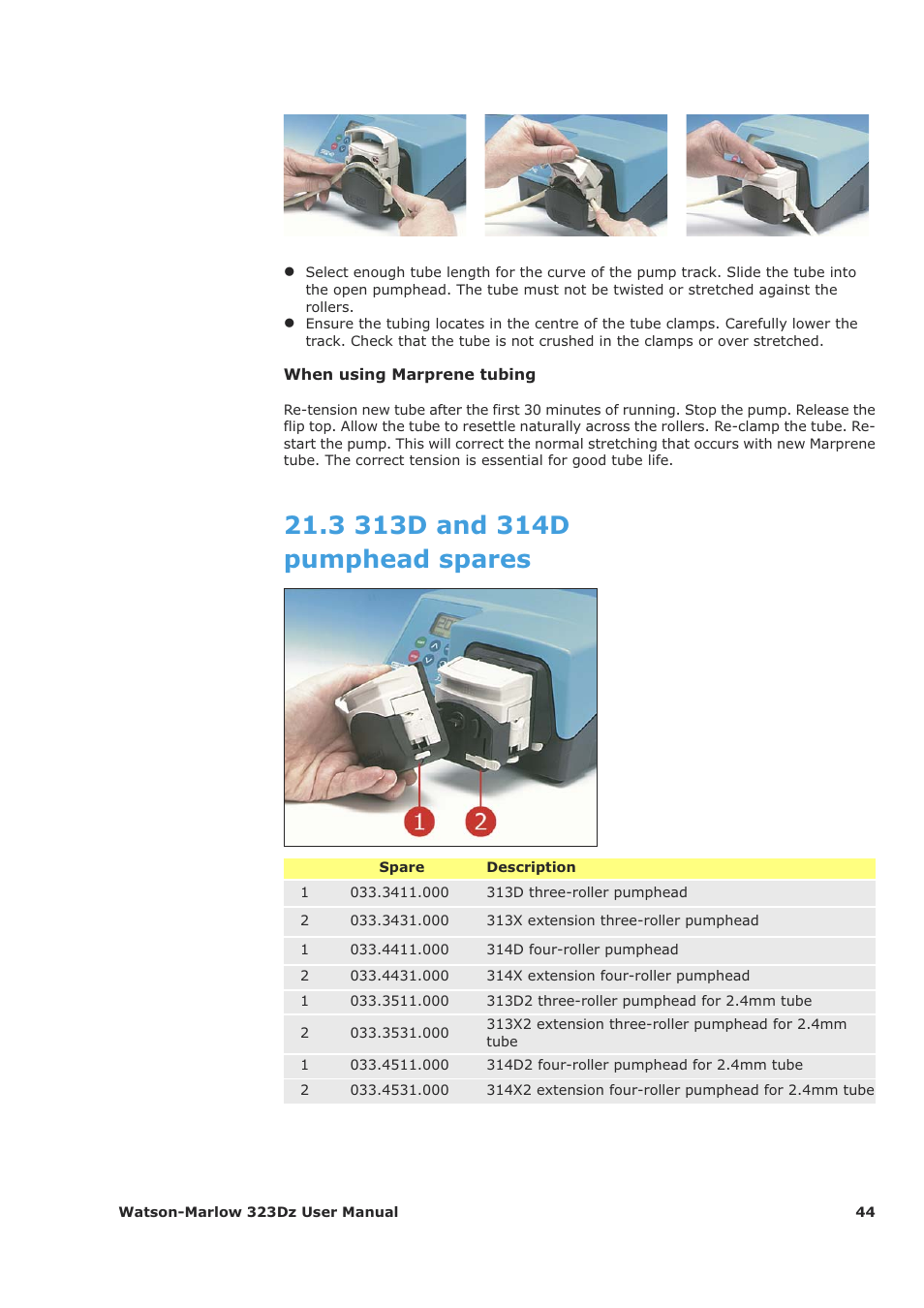 Watson-Marlow 323Dz User Manual | Page 44 / 53