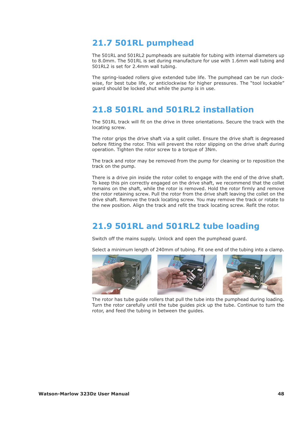 7 501rl pumphead | Watson-Marlow 323Dz User Manual | Page 48 / 53