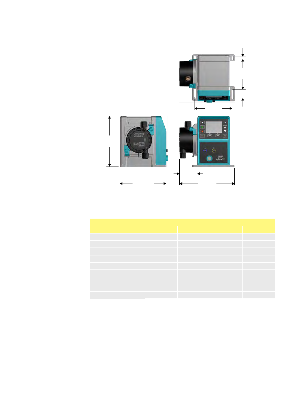 1 dimensions, 2 weights | Watson-Marlow Qdos30 Universal User Manual | Page 12 / 78