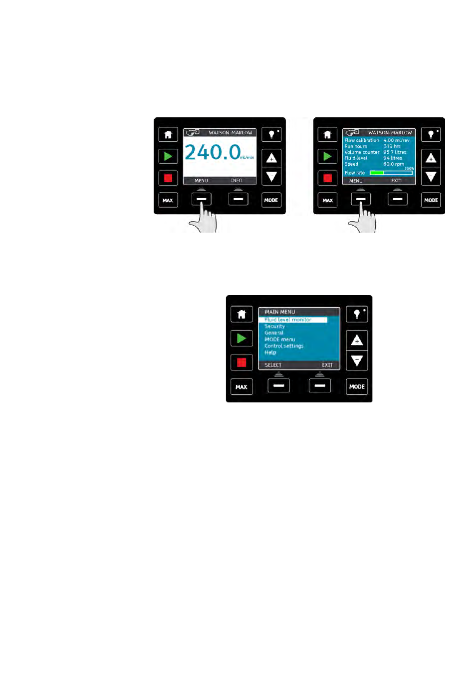 18 main menu | Watson-Marlow Qdos30 Universal User Manual | Page 50 / 78