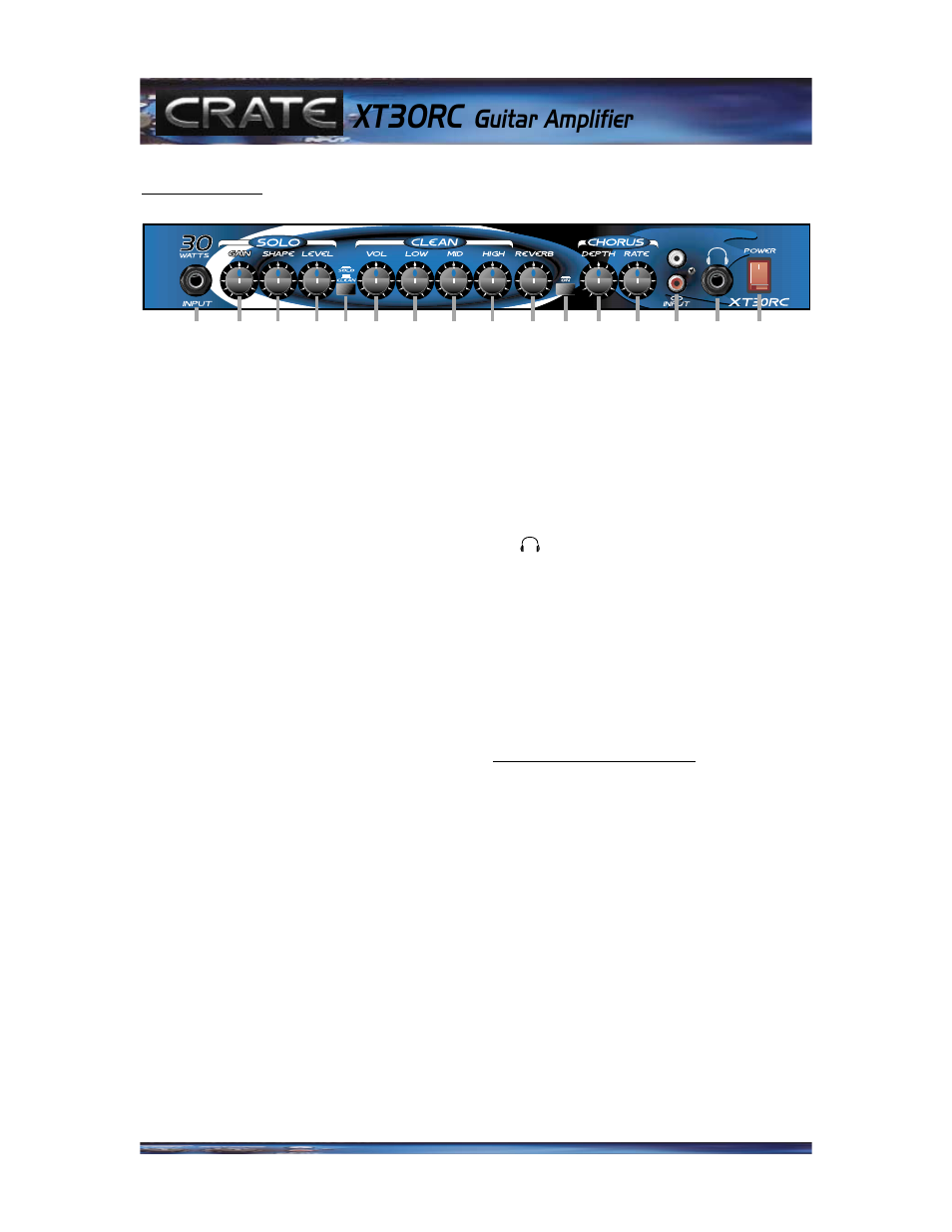 Xt30rc, Guitar amplifier | Crate Amplifiers XT30RC User Manual | Page 3 / 4