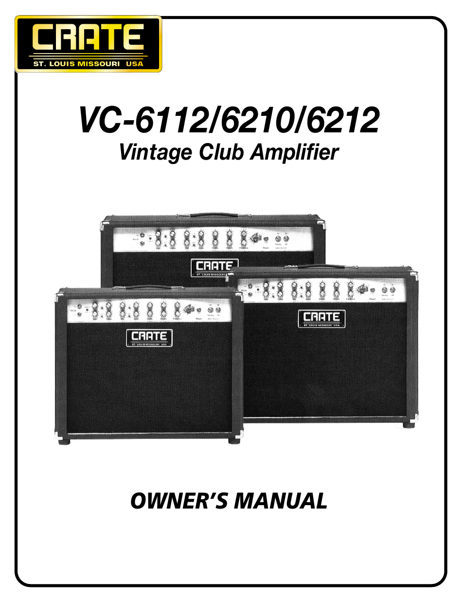 Crate Amplifiers 6210 User Manual | 8 pages