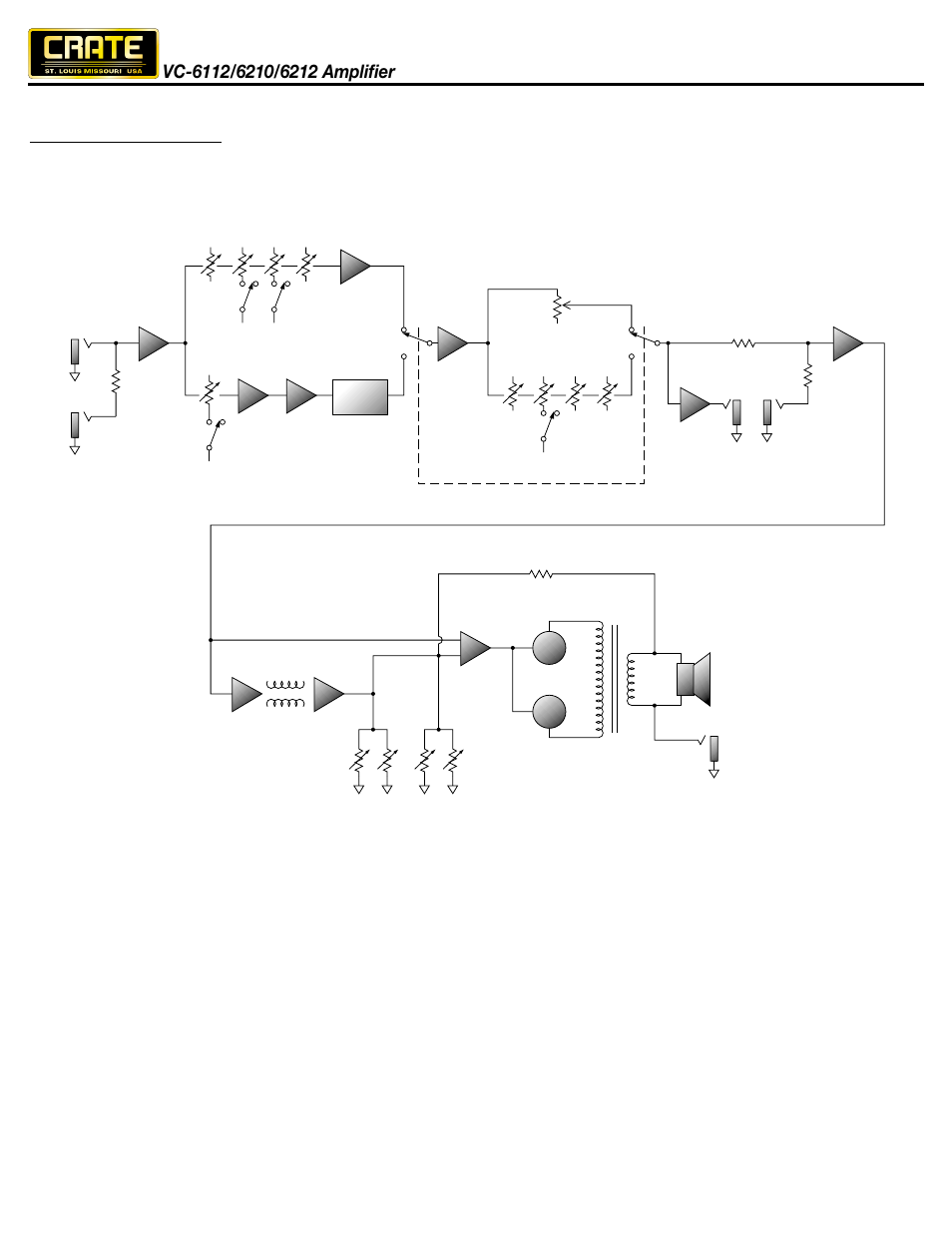 System block diagram | Crate Amplifiers 6210 User Manual | Page 7 / 8