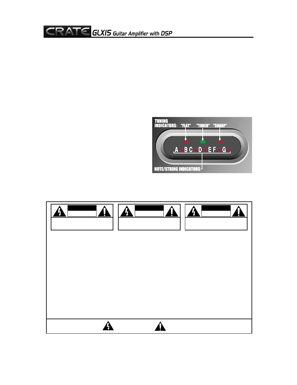 Glx15, Guitar amplifier with | Crate Amplifiers GLX15 User Manual | Page 2 / 4