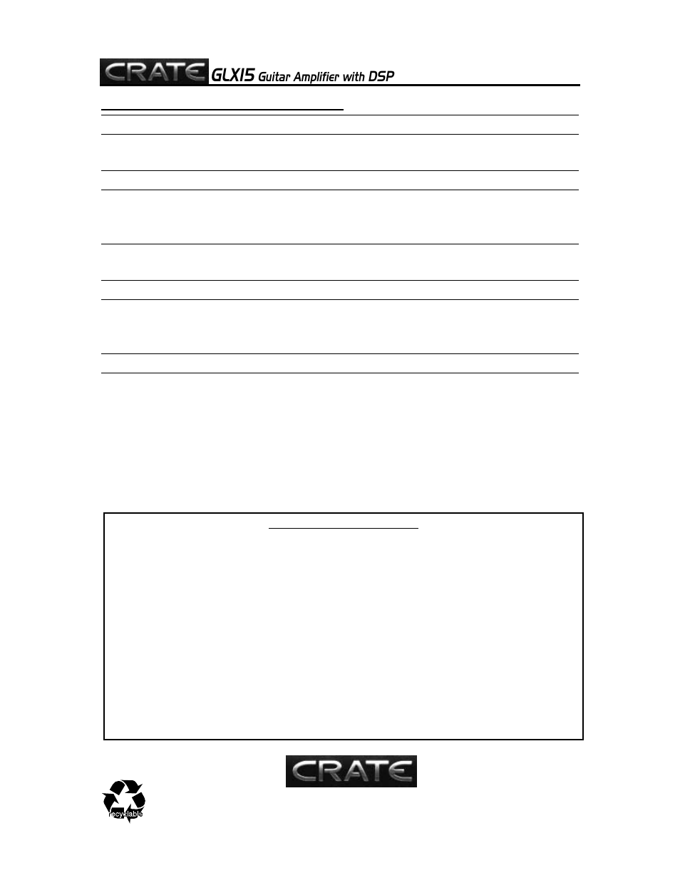 Glx15 | Crate Amplifiers GLX15 User Manual | Page 4 / 4