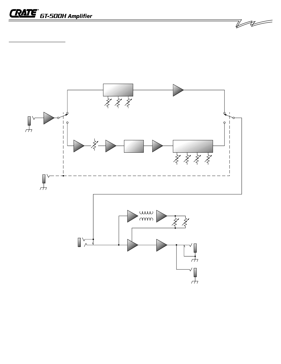 Gt-500h, Amplifier, System block diagram | Crate Amplifiers GT-500H User Manual | Page 7 / 8