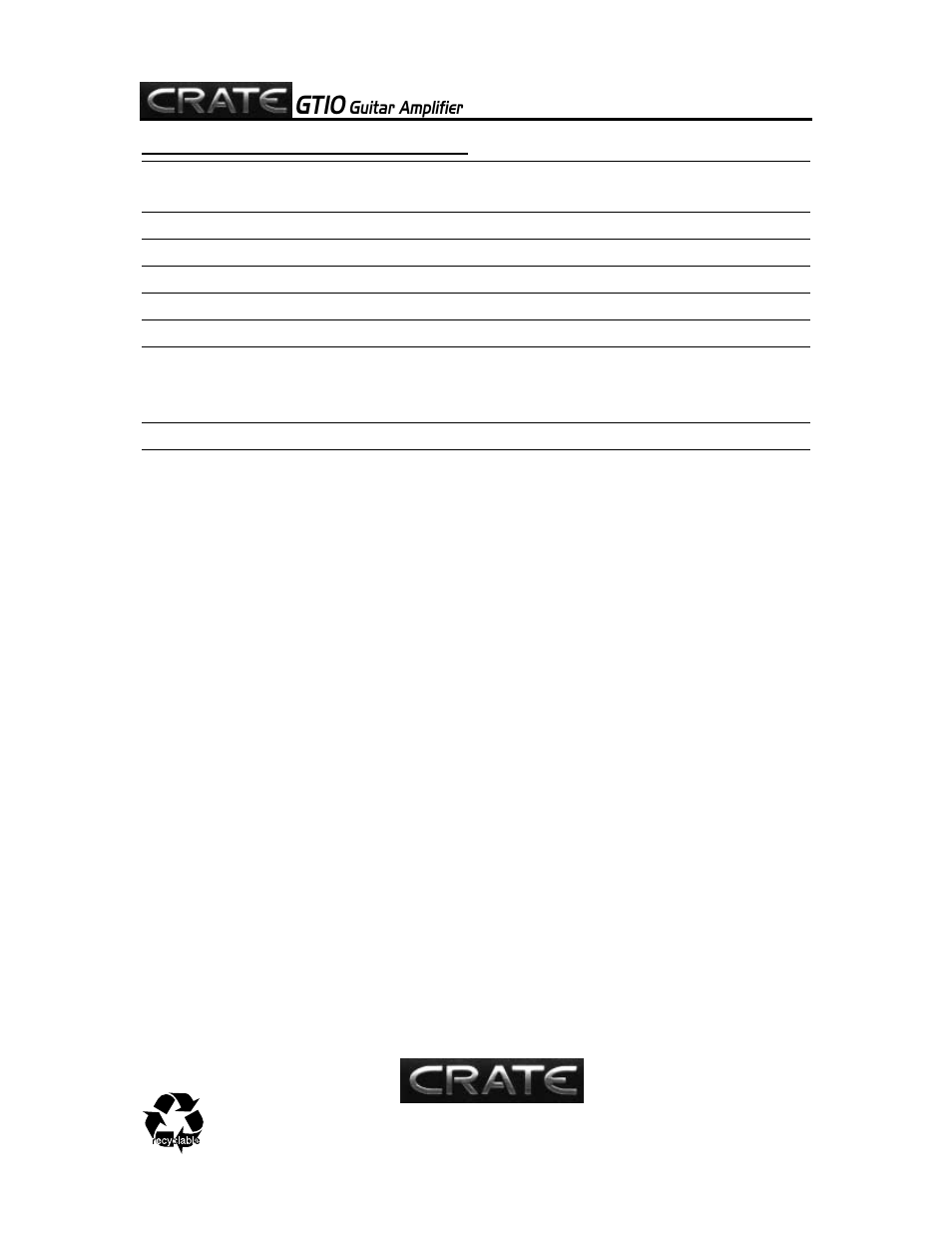 Gt10 | Crate Amplifiers GT10 User Manual | Page 4 / 4
