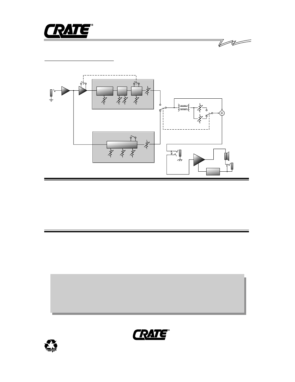 System block diagram | Crate Amplifiers GX-120/212+ User Manual | Page 6 / 6