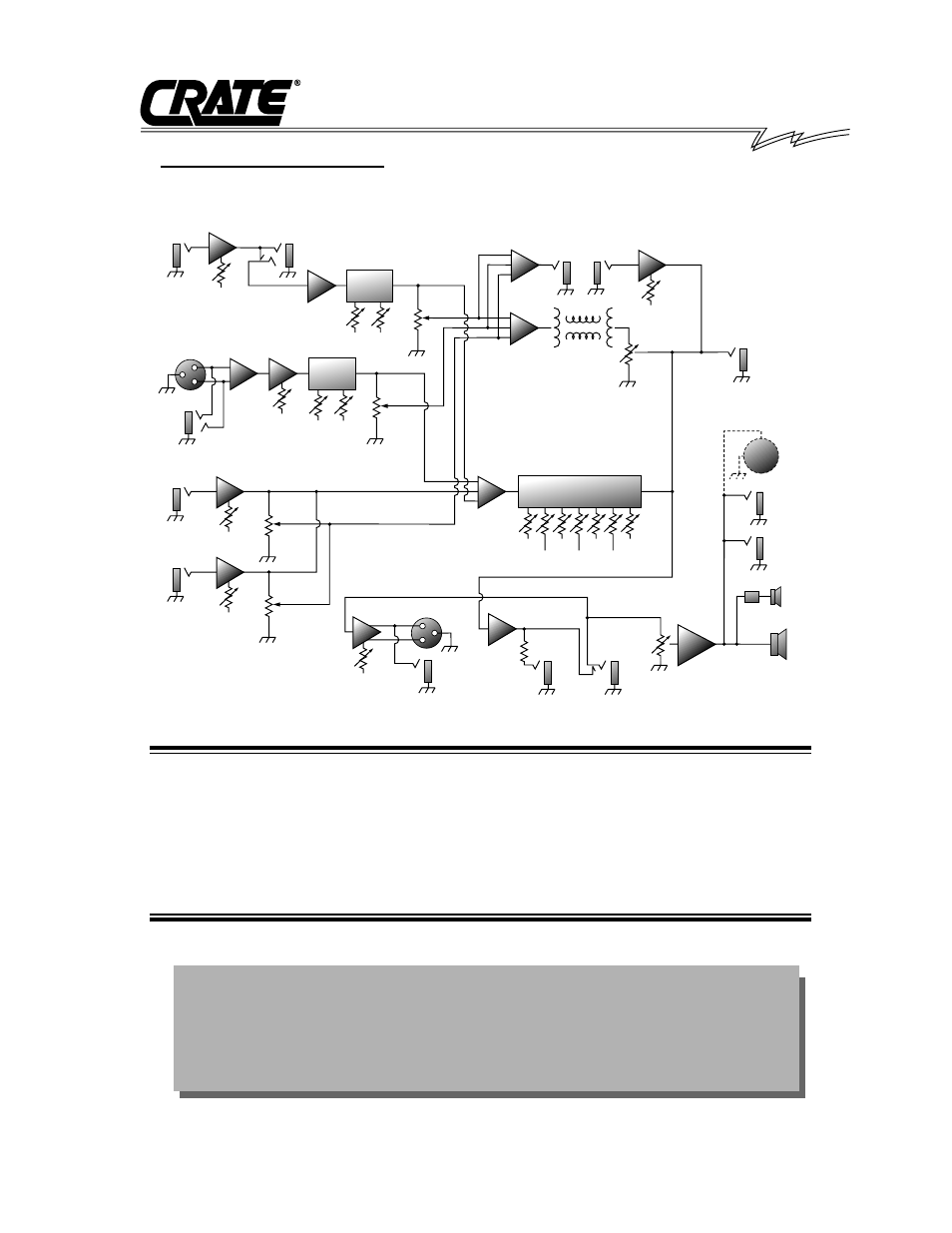Kx-160 keyboard amplifier, System block diagram | Crate Amplifiers KX-160 User Manual | Page 3 / 4