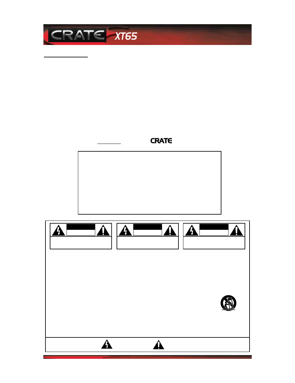 Crate Amplifiers FXT65 User Manual | Page 2 / 8