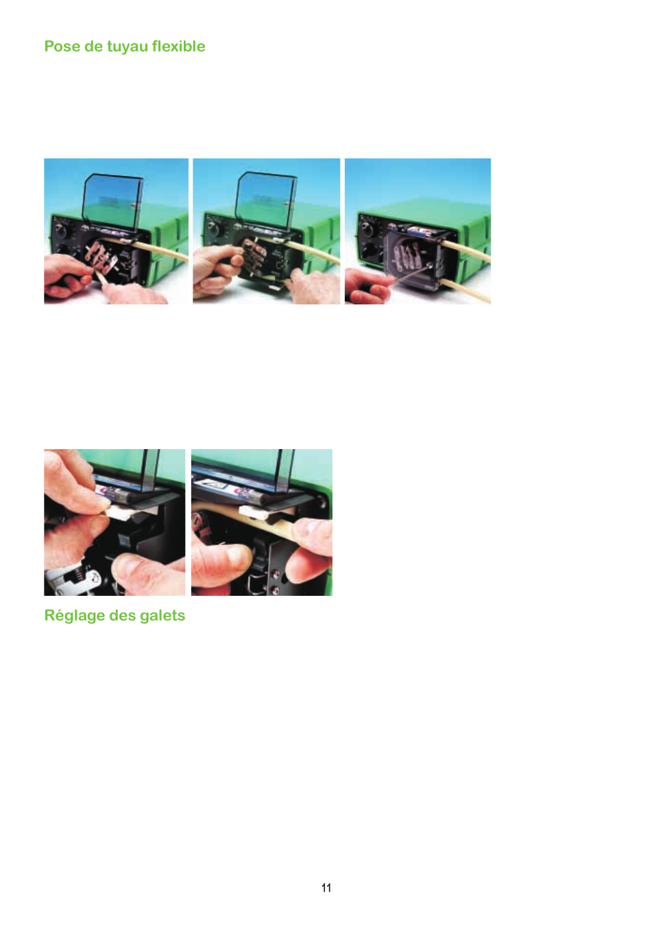 Pose de tuyau flexible, Réglage des galets | Watson-Marlow 504Du User Manual | Page 11 / 30