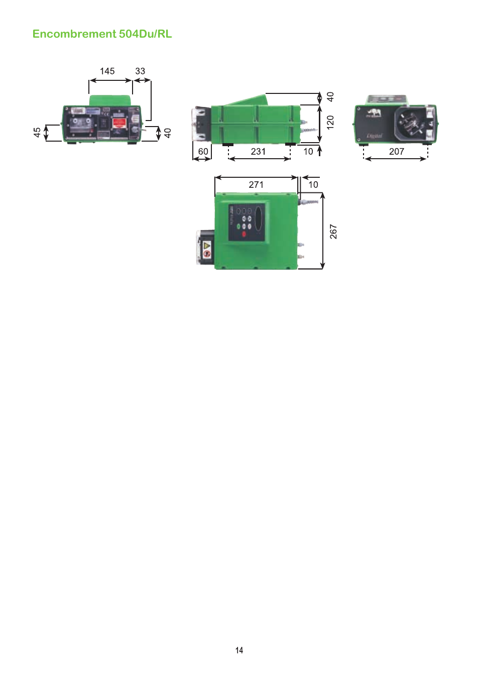 Encombrement 504du/rl | Watson-Marlow 504Du User Manual | Page 14 / 30