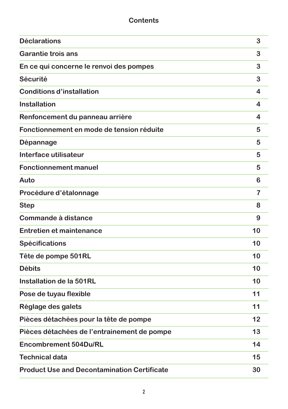Watson-Marlow 504Du User Manual | Page 2 / 30