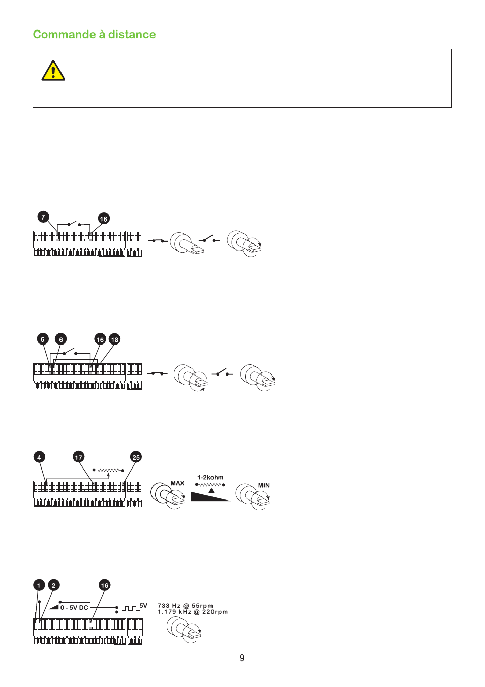 Commande à distance | Watson-Marlow 504Du User Manual | Page 9 / 30