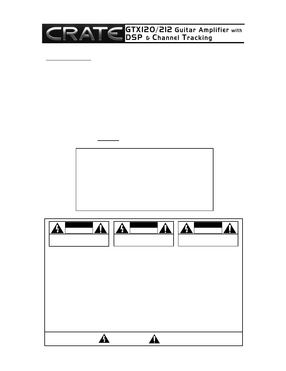 Crate Amplifiers GTX120 User Manual | Page 2 / 8