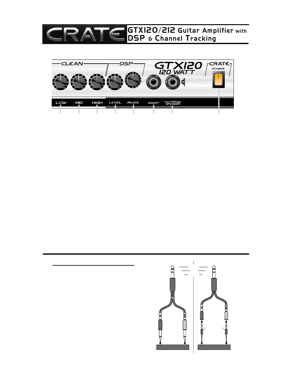 Guitar amplifier, Hannel, Racking | Crate Amplifiers GTX120 User Manual | Page 5 / 8