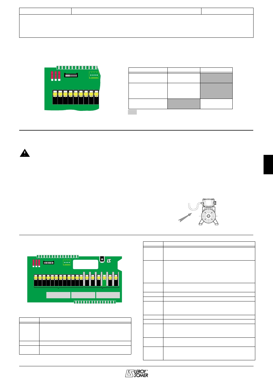 Varmeca - 20, Motor o motorreductor de velocidad variable, 3 - conexiones | 3 - regulaciones de los mini dip, 1 - precauciones de cableado, 2 - borneros, Leroy-somer | Watson-Marlow Varmeca User Manual | Page 59 / 84