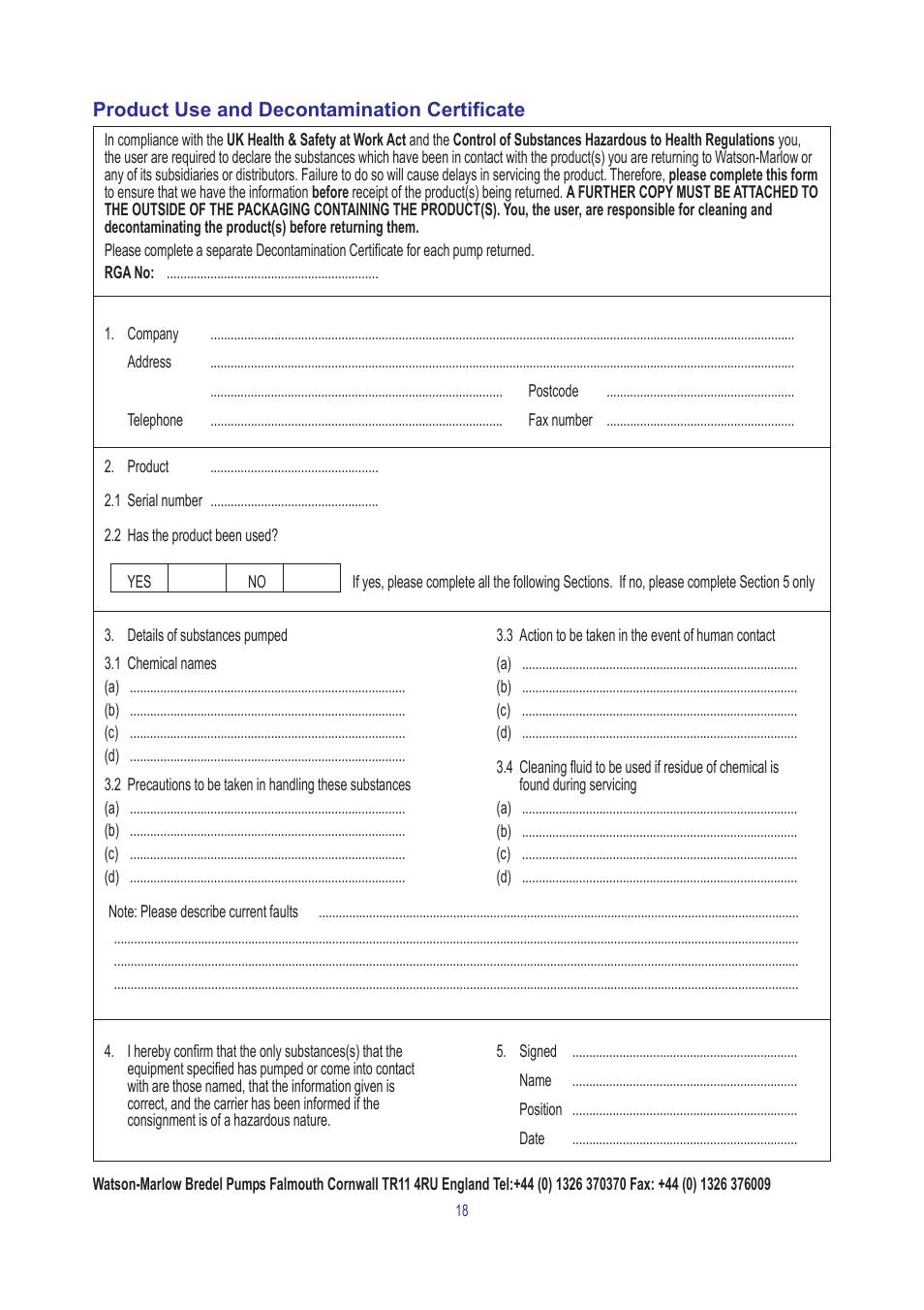 Watson-Marlow 504U/RL User Manual | Page 18 / 18
