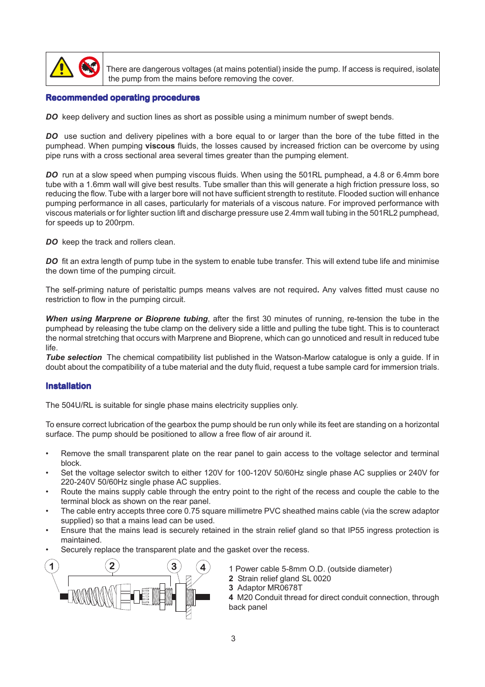 Watson-Marlow 504U/RL User Manual | Page 3 / 18