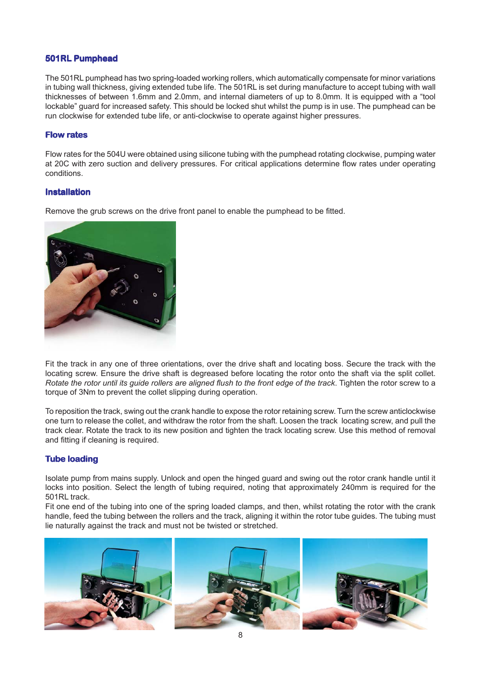 Watson-Marlow 504U/RL User Manual | Page 8 / 18