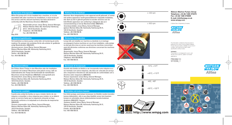 Watson-Marlow 114 User Manual | 2 pages