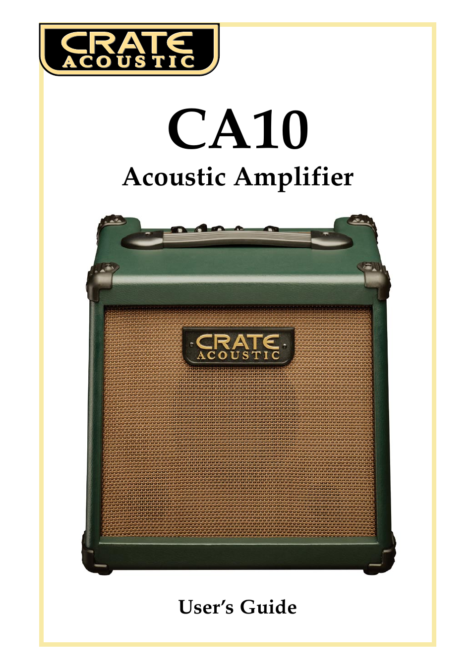 Crate Amplifiers CA10 User Manual | 2 pages