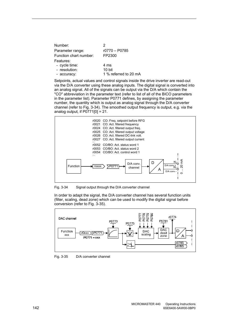 4 analog outputs (d/a converter) | Watson-Marlow MM440 User Manual | Page 142 / 312