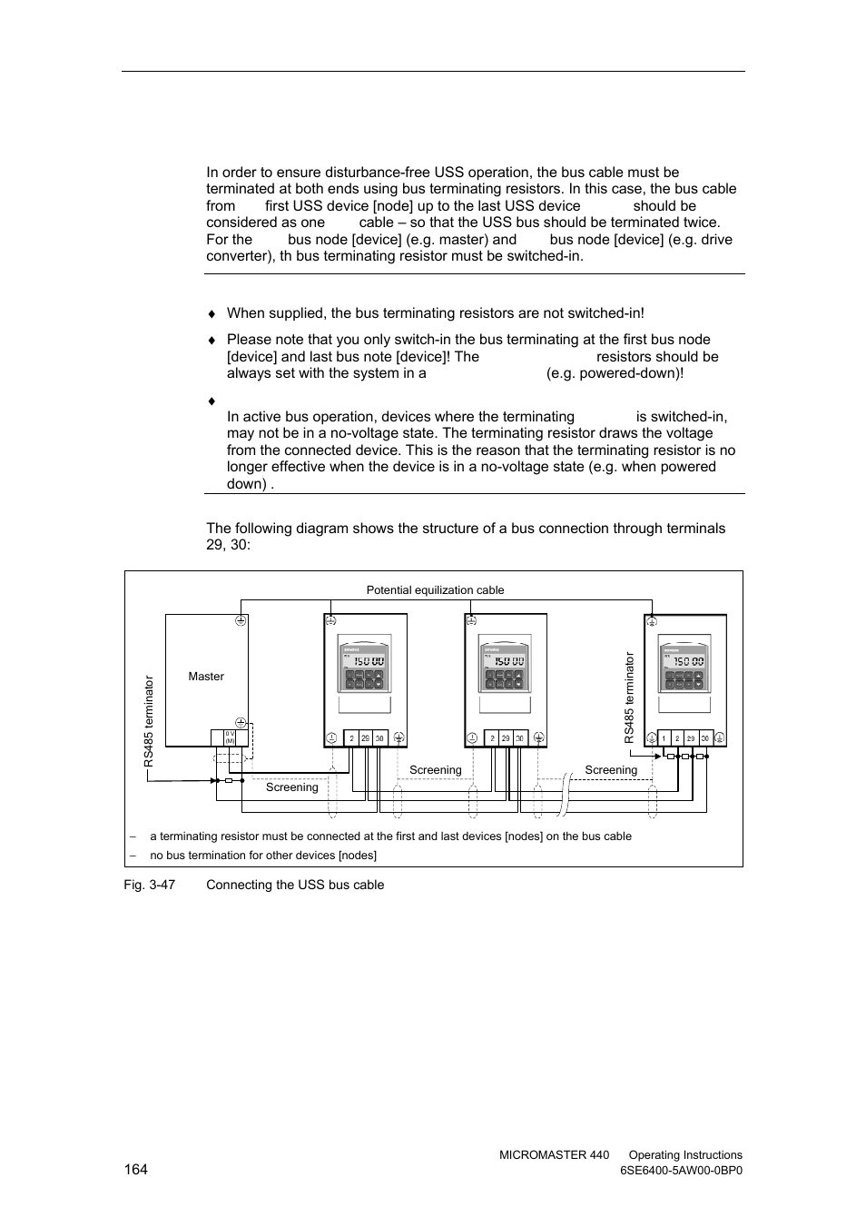 3 uss bus configuration via com link (rs485) | Watson-Marlow MM440 User Manual | Page 164 / 312