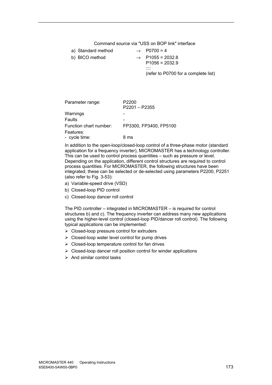11 pid controller (technological controller) | Watson-Marlow MM440 User Manual | Page 173 / 312