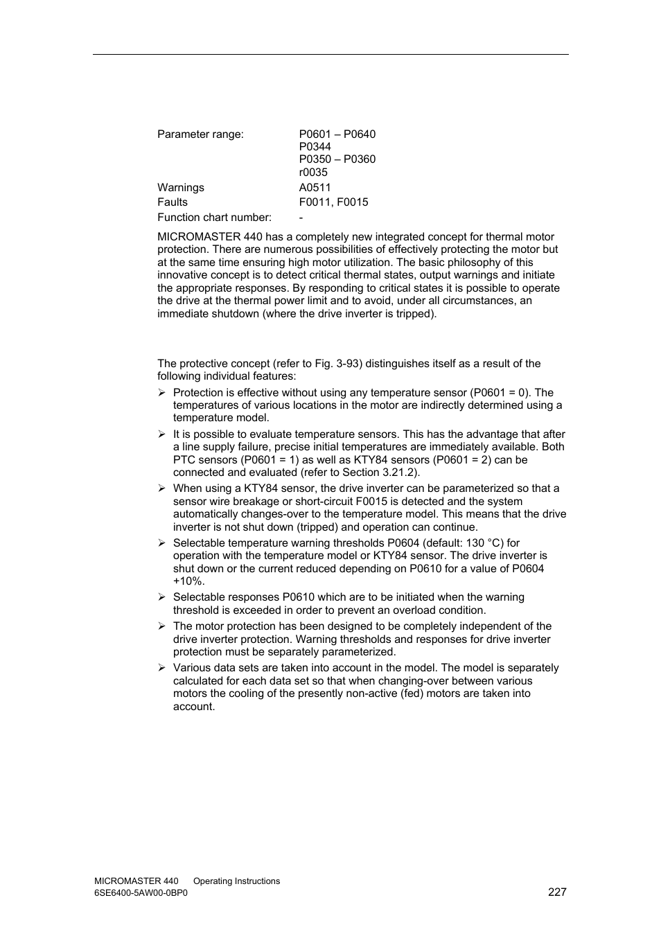 21 thermal motor protection and overload responses | Watson-Marlow MM440 User Manual | Page 227 / 312