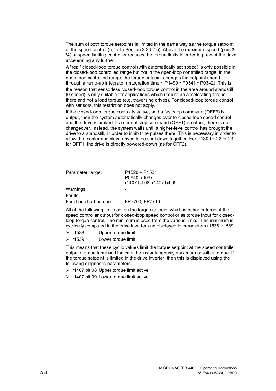 5 limiting the torque setpoint | Watson-Marlow MM440 User Manual | Page 254 / 312