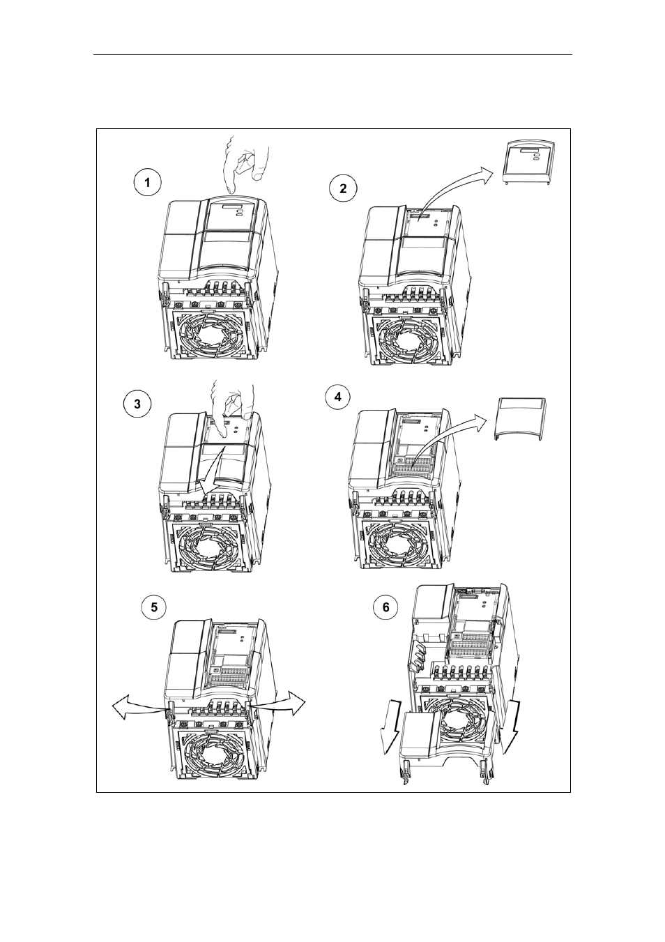 B.2 removing front covers. frame sizes b and c | Watson-Marlow MM440 User Manual | Page 283 / 312