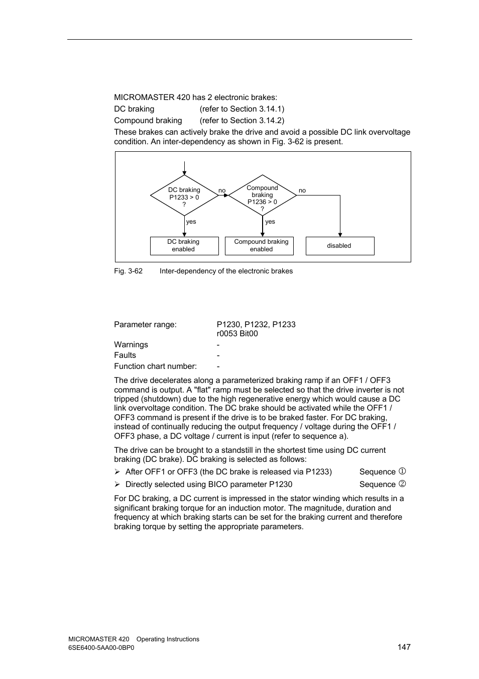 14 electronic brakes, 1 dc braking | Watson-Marlow MM420 User Manual | Page 147 / 218