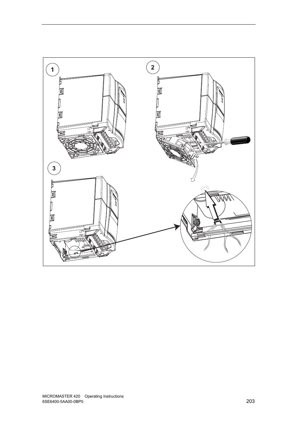 C.2 removing ‘y’ cap frame size b and c | Watson-Marlow MM420 User Manual | Page 203 / 218
