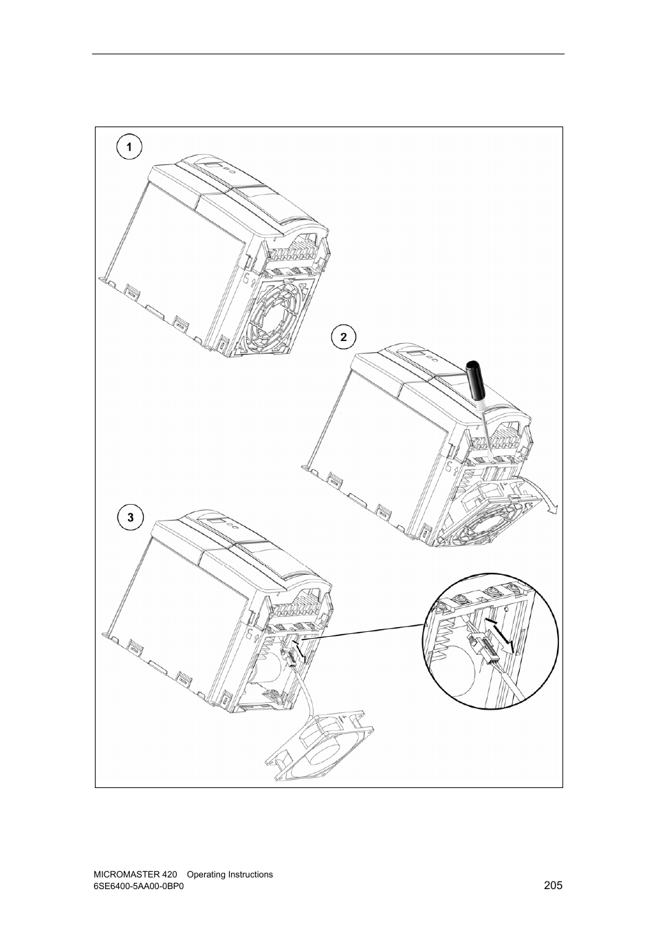 D.2 removing fan, frame sizes b and c | Watson-Marlow MM420 User Manual | Page 205 / 218
