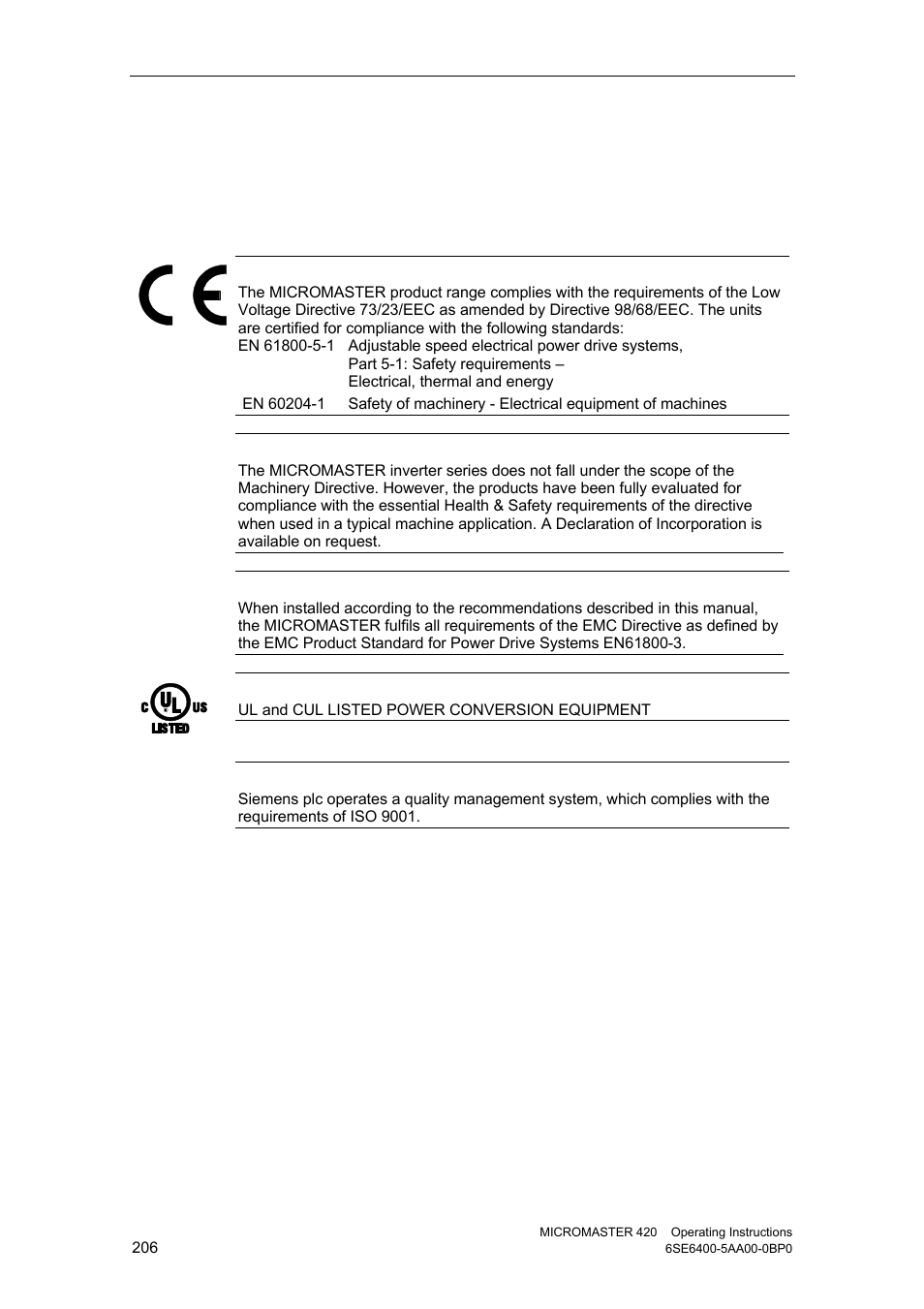 E applicable standards | Watson-Marlow MM420 User Manual | Page 206 / 218