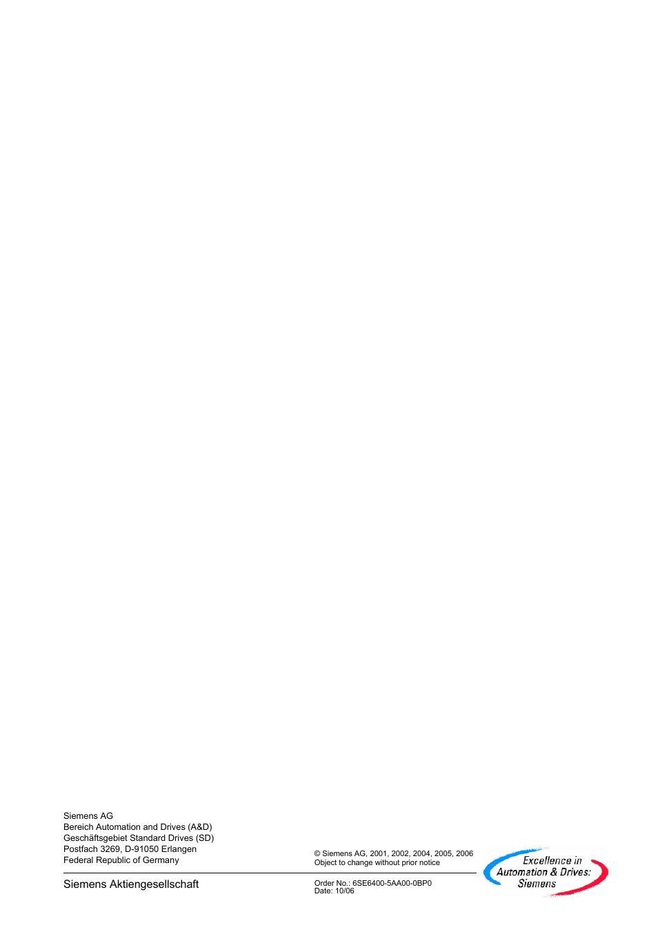 Siemens aktiengesellschaft | Watson-Marlow MM420 User Manual | Page 218 / 218