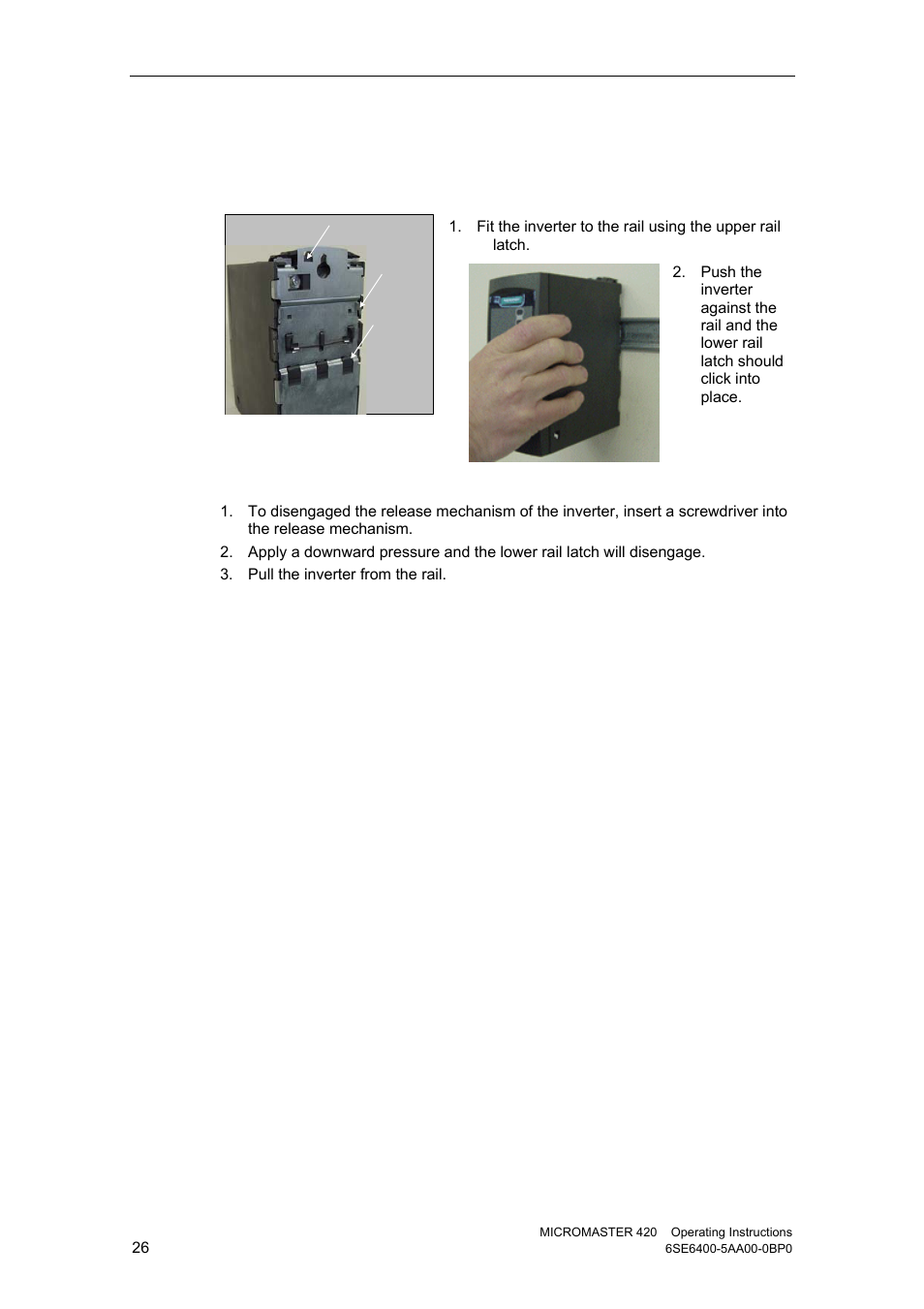 1 mounting on standard rail, frame size a | Watson-Marlow MM420 User Manual | Page 26 / 218
