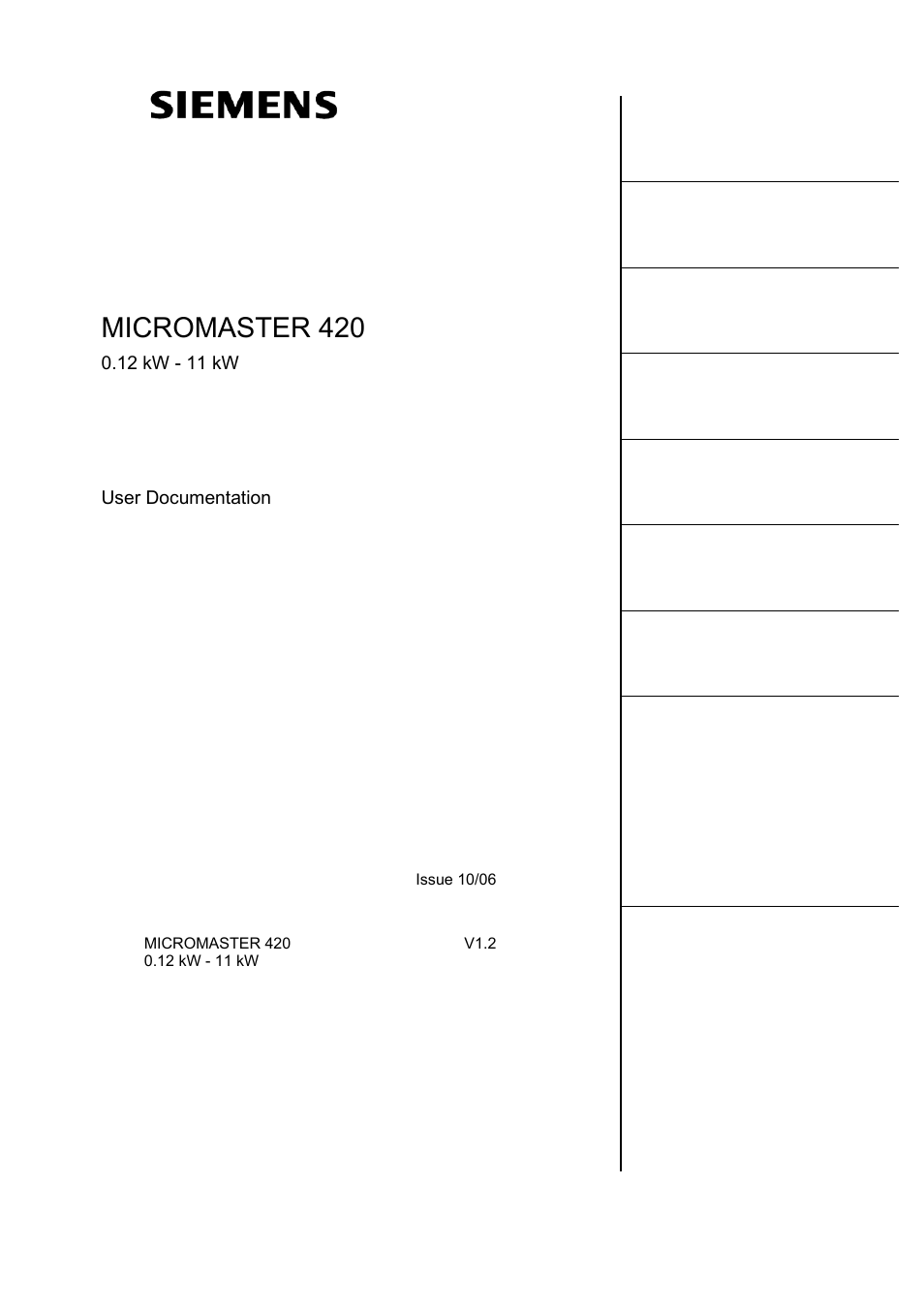 Micromaster 420 | Watson-Marlow MM420 User Manual | Page 3 / 218
